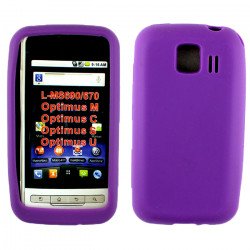 LG Optimus M MS690 670 Silicon Soft Case (Purple)